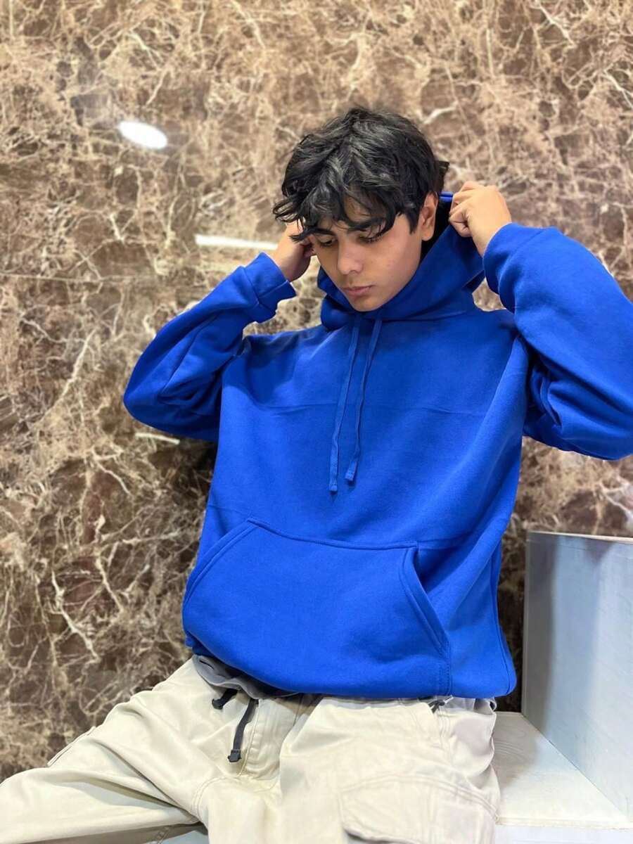 sudadera lisa caballero - Azul - Ver 1