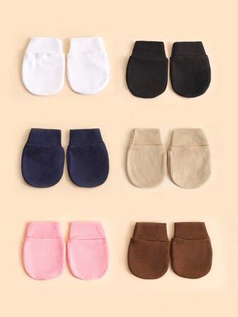 6 st/1 st babyhandskar, mjuka och varma, lämpliga för nyfödda pojkar och flickor.