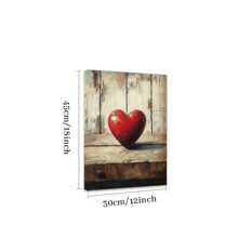 1 Pc Beating Heart Wooden Framed Canvas Painting Thickness