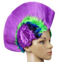 Carnival, Party Punk Style Colorful Fluffy Synthetic Mohawk Wig For Costume Play, Cosplay, Festival - Multicolor - View 7