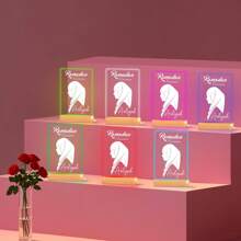 Custom Night Light, Ramadan Kareem Night Light Lamp, Personalized Gift For Muslim Friend, İslamic Room Decor, USB Color Changing Acrylic Night Light With Base, Gift For Ramadan Dinner, Eid Mubarak