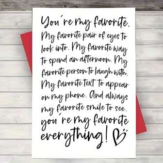 1 pieza Tarjeta de felicitación de alta calidad con tema de amor encantador, perfecta para el Día de San Valentín, aniversarios y cumpleaños, regalo romántico para él o ella. Tarjeta del Día de San Valentín, tarjeta de aniversario, útiles escolares