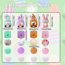 30pcs/52pcs Bunny Egg Shape Silicone Bead Set, Easter Jewelry DIY Gift, Suitable For Necklace, Bracelet, Home Decor - Ideal Handmade Gift