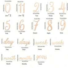 A Set Of 19pcs Baby Milestone Numbers Wooden Milestones Newborn Photography Prop Wooden Milestone Monthly Card Baby Shower Easter Gifts Things For Girls/Boys