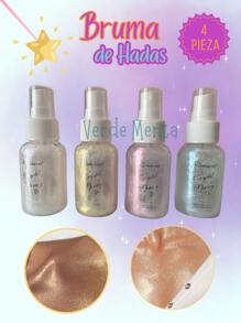 SPRAY GLITTER BRILLOS PARA CUERPO y ROSTRO, finos destellos para cara, cuerpo con alta fijación. - 4 Piezas - Ver 1