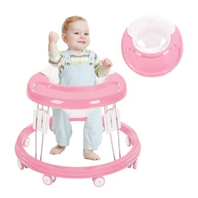 Adjustable Baby Walker, Walkers For Baby With Universal Wheels, Height Adjustable, Folding & Compact Walker For Girls Boys 6-15 Months