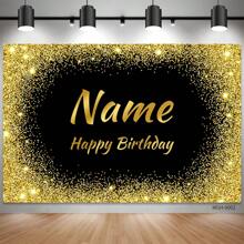 SuzanneHome （定制）1 件个性化黑色/金色/银色/蓝色/紫色闪光涤纶摄影背景，摄影工作室道具，适用于生日派对、男士/女士摄影、成人活动、一周年、周年纪念、返校、退休派对 - 彩色 - 查看 3