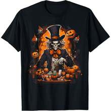 Halloween Casino Skeleton Dealer Scary T-Shirt - 黑色 - 查看 1