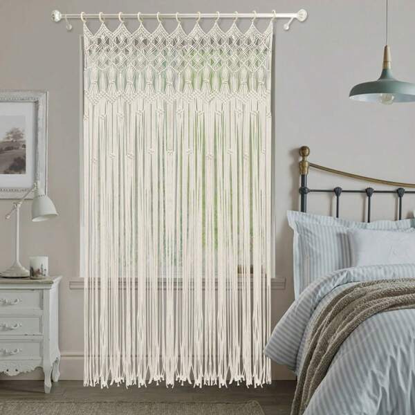 Futchoy Futchoy GramStudio Boho Makramee, 120x195cm Boho Wandbehang Türvorhang, Fenster Vorhang Tapisserie für Hochzeit Hintergrund Fenstervorhänge Home Wanddeko[Nice gift for your family&friend]