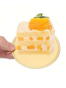 100 件迷你金色圆形硬纸慕斯蛋糕底座，纸杯蛋糕纸板蛋糕板，婚礼生日派对甜点展示托盘