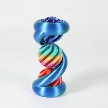 1 pieza Juguete de descompresión de espiral impreso en 3D, decoración de degradado de color, decoración de rotación de varios ángulos, adecuado para escritorio de oficina, alivio del estrés, decoración de escritorio, decoración del hogar, regalo pequeño y hermoso, regalo de cumpleaños, regalo del Día de San Valentín