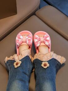 Children's Summer Sandals Slippers, Bowknot Decor, Cute Girl Style, Indoor & Outdoor Wear