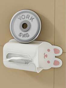 1 pièce Boîte à mouchoirs multifonctionnelle en forme de lapin, étagère de rangement murale, support de boîte à mouchoirs sans perçage pour salle de bain, décoration de salle de bain, organisateur de salle de bain, décoration d'automne, rentrée des classes