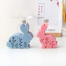 2PCS/4PCS Flower Rabbit Silicone Mold 3D Easter Rabbit Candle Mold DIY Animal Forest Rabbit Soap Mold Relievo Flower Bunny Mold