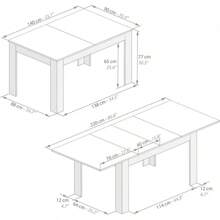 Mobili Fiver, Mesa de Comedor fácil y Extensible, 55.1 x 35.4 Pulgadas, Color Negro Ashwood, Fabricado en Italia - Bastante oscuro - Ver 6