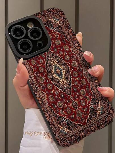 Retro Painted Shockproof Black Phone Case Compatible With IPhone 16/15 XR/7/8, IPhone 15 Pro Max/12 Pro Max/13 Pro Max/14 Pro Max, IPhone 13 14 11 12P 14P 11P 12P, Galaxy S24, A03s, A03 Core, A04, A12, A13, A14, A21s, A22, A23, A24, A32, A33, A34, A51, A52, A53, A54, A71, A72, A73, S20 FE, S21, S22, Redmi Series Redmi 9, Redmi 9A Waterproof Anti-Fall Scratch Resistant