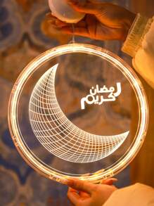 LED发光星月挂饰，室内窗饰，氛围照明，需电池，节日装饰 - 彩色 - 查看 3