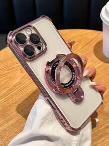 3D New Transparent Anti-Drop TPU Phone Case + Circular Magnetic Holder, Suitable For IPhone 16, Galaxy A04E-A54, S10-S25 Ultra, Note 20, Redmi Note 7/8-13, Redmi 9/10/12/13C, OPPO, MOTO, Honor, HW, Realme, Reno 7 Waterproof Shockproof Scratch Resistant