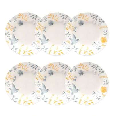 Prato Fundo de Cerâmica Donna Bem-Te-Vi 21,5cm 6un - Biona 5409