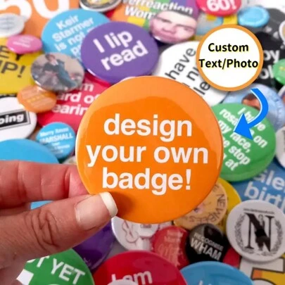 Customized Pins, Buttons, Personalized Metal Badges With Photo & Text Logo, For Backpacks, Weddings, Parties, Conferences, Ties, Hats, Bags, Corporate Events, Personalized Pins & Gifts, Metal Badge Pins, Customized Iron Art Clothing, Shoes, Backpack Decorations, Unique Gifts For Family, Boyfriends, Birthdays, Christmas, Halloween, Thanksgiving, Novelty Buttons & Brooches For Men & Women Graduation