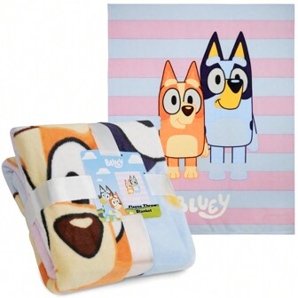 Bluey Fleece Bed Blanket Super Soft Throws 150 X 130cm Warm Sofa Throw Gift