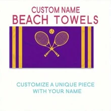 Asciugamano da spiaggia personalizzato con motivi sportivi come softball, racchetta da tennis e testo personalizzato, grande asciugamano da piscina o doccia per donne e uomini, regalo estivo, regalo di San Valentino, compleanno, fidanzato/a, vacanze, arredo bagno, accessori da viaggio, accessori da spiaggia