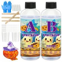 250ml/500ml Epoxy Resin AB Glue Kit: 1:1 Ratio, Curing Time 12-24 Hours, Crystal Clear Surface, Suitable For DIY Art, Christmas, Holiday, Jewelry Making - Epoxy Resin - View 2