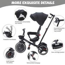 UBRAVOO Kids Tricycles - Black - View 3