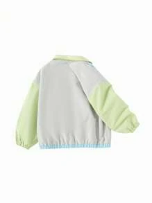 Balabala Chaqueta de bloques de color para niños, elegante ropa de abrigo de primavera para niños
