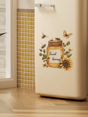 1 张微笑狐狸墙贴，水彩手绘自粘防水 PVC 贴纸，色彩鲜艳可爱的卡通动物墙贴，适用于家居装饰、客厅装饰、卧室装饰、客厅装饰、门廊装饰、墙壁装饰贴花、窗户装饰