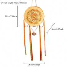 Chinese Lantern Cloth Material Hand-Held Light-Up Ancient Style Baoxiang Flower Drum Lantern - Orange - View 2