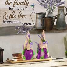 1pc/2pcs Valentines Day Gnomes Plush Lavender Gnomes Ornaments Scandinavian Tomtes Decorations Swedish Dwarf Figurine For Window Swedish Gnomes Indoor