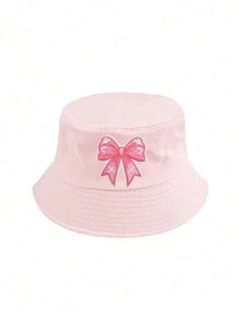 1 件儿童春夏渔夫帽，多种图案可选，如独角兽、蝴蝶结、心形、蝴蝶，可爱时尚的儿童帽子，适合休闲、户外、通勤、旅行，是送给孩子的理想礼物，透气防晒渔夫帽，带有情人节元素