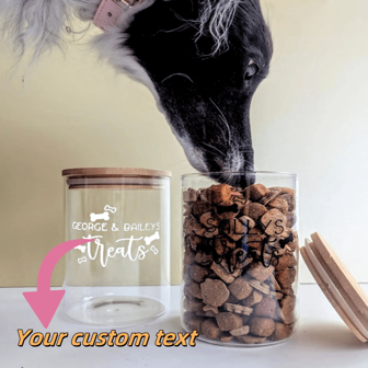 Personalized Glass Dog Or Cat Can Sealed Bamboo Lid | Custom Made With Dog Or Cat Name | Dog Decoration | Cat Decoration | Cat Food Storage Can Ornamental,Engraved,Stainless,Sequins Stylish,Fashion,Colorful,Vintage,Cute,Contracted,Cuties Custom,Unique,Customized,Personalized Pet,Her,Family,Friends,Pet Lovers For Anniversaries,For Birthdays