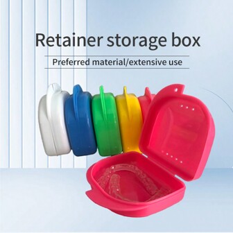 1 pièce Boîte de rangement pour prothèse/appareil dentaire, porte-prothèse portable mini à ventilation sèche
