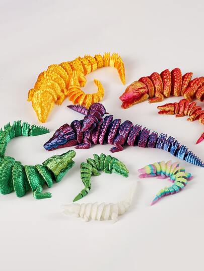 带铰接关节的 3D 打印鳄鱼模型、动物模型收藏玩具、家居装饰桌面装饰、房间装饰