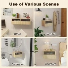 Mesas boss de pared mesita de noche 1 cajón - roble - 40x30x26 cm