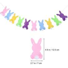 1 Set Easter Bunny Felt Garland Colorful Polyester Fiber Decorative Hanging Strings For Spring Themed Party, Family Yard, And Outdoor Easter - Multicolor - View 6