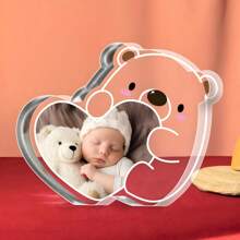 1 pieza Placa de oso de peluche personalizada con amor - Ornamento personalizado de acrílico para anuncio de embarazo, calidez familiar y arte romántico, ideal para revelar a un bebé, Día de San Valentín, Día de la Madre, regalo de cumpleaños, decoración del hogar para regalos para padres en espera, Graduación, Multifuncional, regalo ideal para ella, novio, papá, novia, mamá, familia, amigos, salón de té, hogar, jardín, oficina, para aniversarios, para el Día de San Valentín, para el Día de la Madre, para los cumpleaños, para el Día del Padre, para la graduación, para bodas, para el día del hogar.