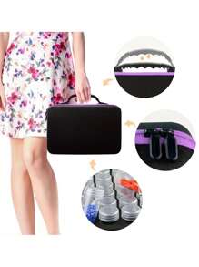 30/60/120 槽 DIY 钻石画收纳盒，升级版帆布收纳盒带配件，防震珠子和艺术品收纳架，便携式珠宝容器带工具，多功能工艺品和缝纫用品套件，塑料材质 - 彩色 - 查看 5