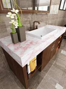 1 Roll Self-Adhesive Pink Marble Wallpaper, Removable, Waterproof, Suitable For Wall Renovation, Countertop, Cabinet And Drawer Sticker, Multi-Purposepeel And Stick Wallpaper Gifts Birthday Graduation