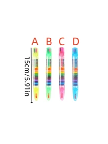 20 Colors Rainbow Wax Crayon, Multi-Functional Drawing Pen, Cute Portable Stationery Small Gift,Back To School,School Supplies - Multicolor - View 7