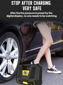 CARSUN 便携式车载空气压缩机 - 汽车配件，全新 22 缸可充电电动气泵，带数字压力表和自动充气停止功能，多功能无绳轮胎充气机，适用于汽车轮胎、自行车、摩托车和气球，节日礼物