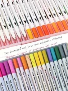 12/24/36/48/80/120 Pcs Dual Tip Marker Pen Set, Ceramic Painting Supplies, Fine Line And Brush Tip, Soft Nibs, Suitable For School, Ceramic Painting, Drawing, Writing, Journaling, Random Assortment, Holiday Gifts, Art Supplies,Back To School