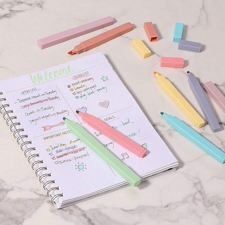 DazSpirit Lot De 12 Surligneurs Pastel Sans Bavure De La Bible Et 6 Stylos à Pointe Fine Multicolores, Jolis Marqueurs Esthétiques De Couleurs Assorties Pour étude De La Bible, Journal, Fournitures