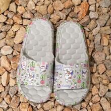 新款卡通拖鞋，情侣室内浴室拖鞋，可爱户外拖鞋 - 灰色 - 查看 5