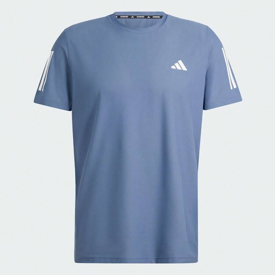 Adidas 2025 Men's OTR B TEE T-Shirt, Knitted Collarless Short Sleeve TIN1515 - Navy Blue - View 1