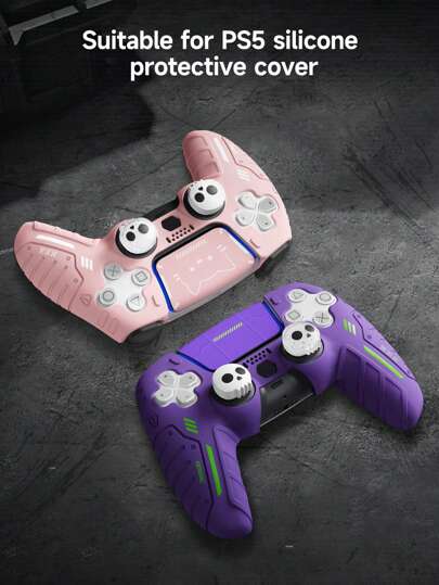 1 个黑色/紫色/粉色硅胶保护壳兼容 控制器，防滑、防汗、防尘、防刮，拇指握把盖兼容 控制器，游戏控制器配件，为玩家带来更好的游戏体验