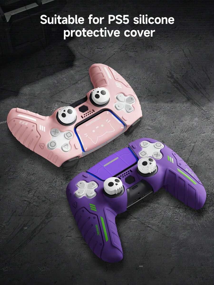 1 个黑色/紫色/粉色硅胶保护壳兼容 控制器，防滑、防汗、防尘、防刮，拇指握把盖兼容 控制器，游戏控制器配件，为玩家带来更好的游戏体验