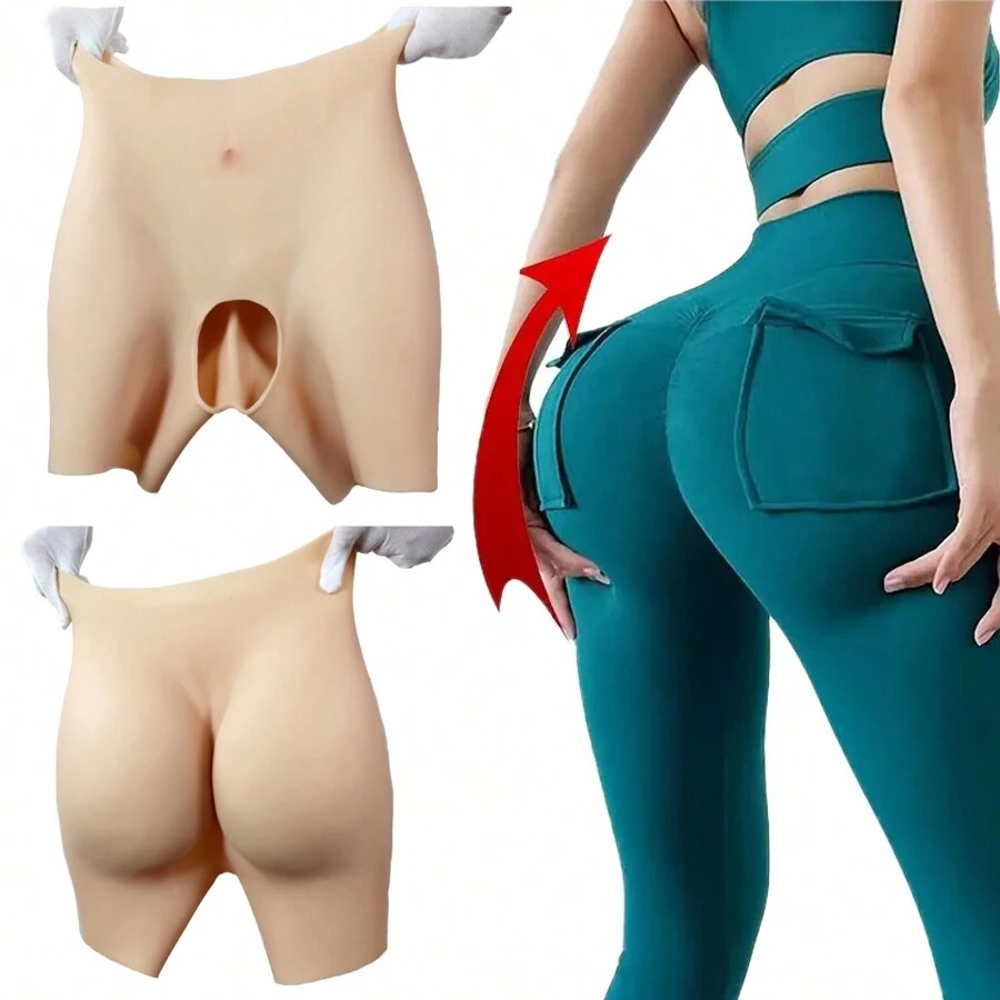 高腰硅胶提臀开裆短裤，塑身衣配有性感硅胶臀部增强器，适合女性凸显身体曲线